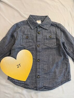Gymboree - Blue Herringbone Button down Shirt
